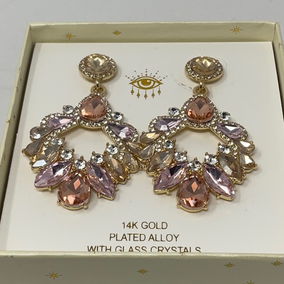 NIB Eye Candy Los Angeles luxe collection sparkling dangle earrings - Picture 2 of 6